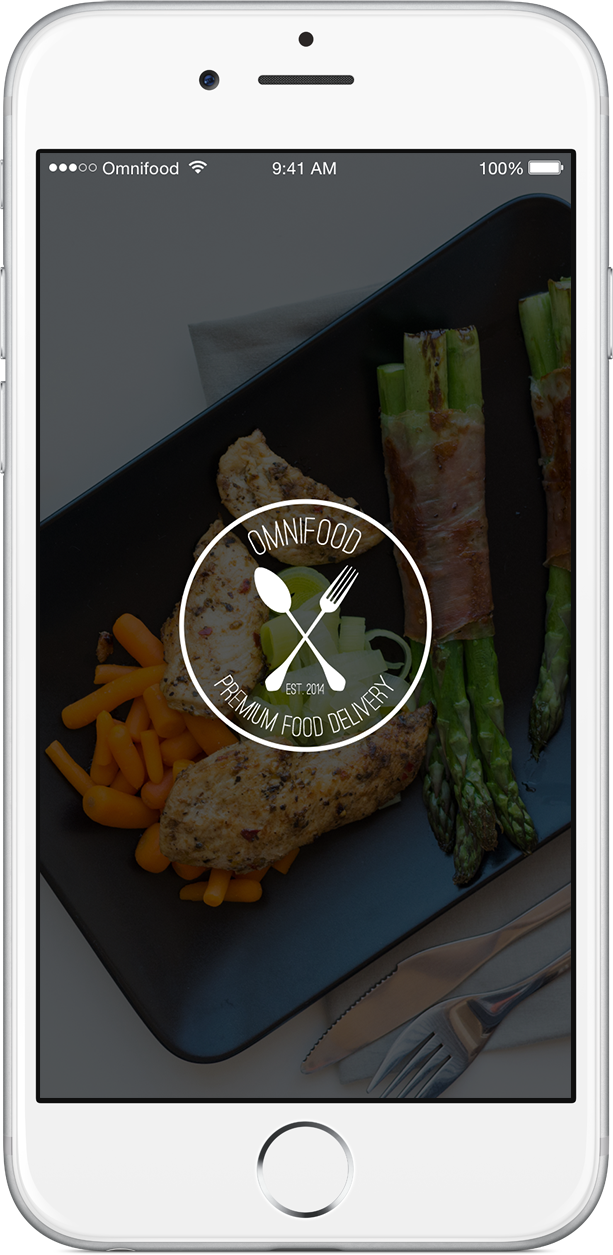 mobile phone with omnifood app on the screen